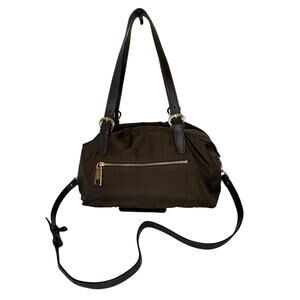 Cole Haan Nylon/Leather Two-way Handbag Purse Shoulder Bag | Brown | EUC